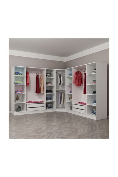 Minar Kale 9 Kapak 4ç Köşe Zincir Dolap - Beyaz
