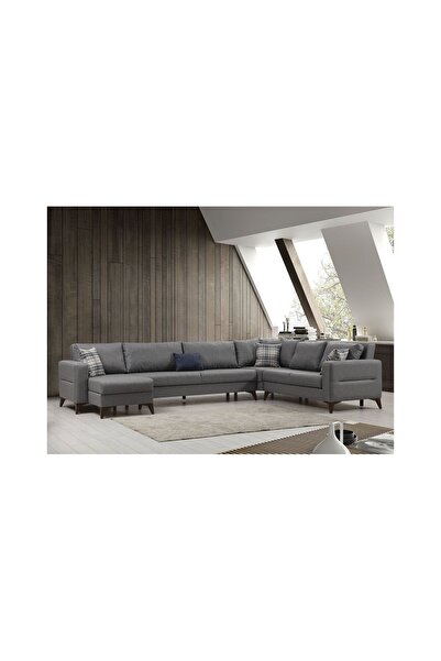 Minar Kristal Dinlenme+3+köşe+2 Köşe Takımı Koyu Gri