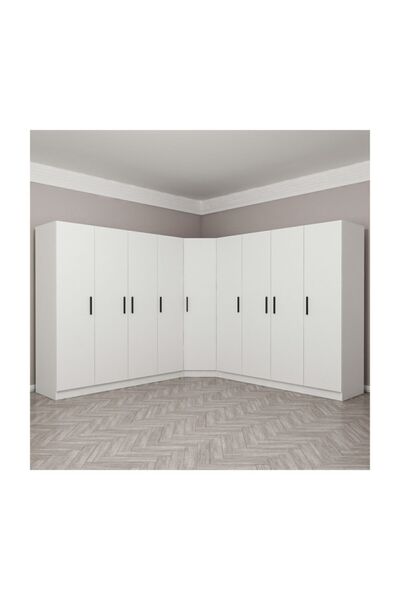 Minar Kale 9 Kapak 4ç Köşe Zincir Dolap - Beyaz