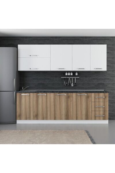 Minar 245 cm Mutfak Dolabı Beyaz Dore 245-d2