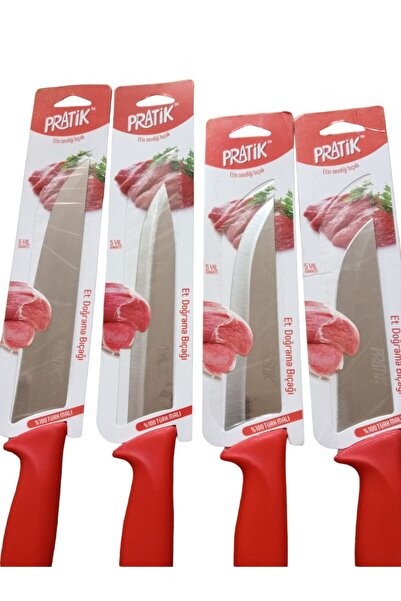 Pratik 4'lü Kurban Bıçak Seti Kasap Bıçakları Jilet Kasar Keskin