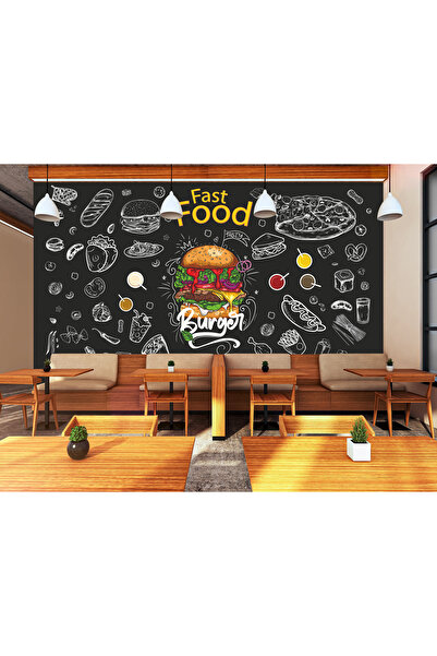 LOTUS AURA Büyük Burger Duvar Kağıdı Fast Food Duvar Resmi Restoran Odası Duv...