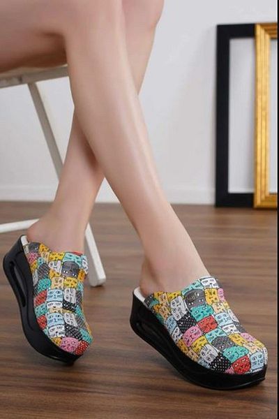 AREL MEDİKAL Air Sole Orthopedic Slippers Doctor Nurse Hospital Cook Slippers Black Cat