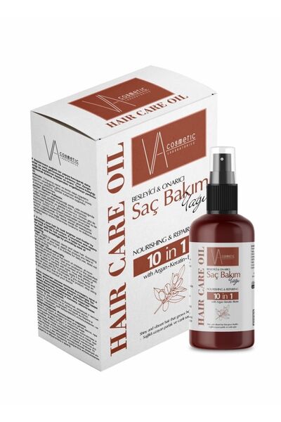 VA COSMETİC 50 مل زيت أرغان كيراتين بيوتين 10 في 1 للعناية بالشعر