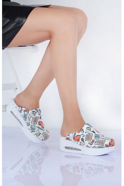 SABOTERLİK Γυναικεία Air Sole Orthopedic Sabo Slippers Doctor Nurse Hospital Cook Slippers