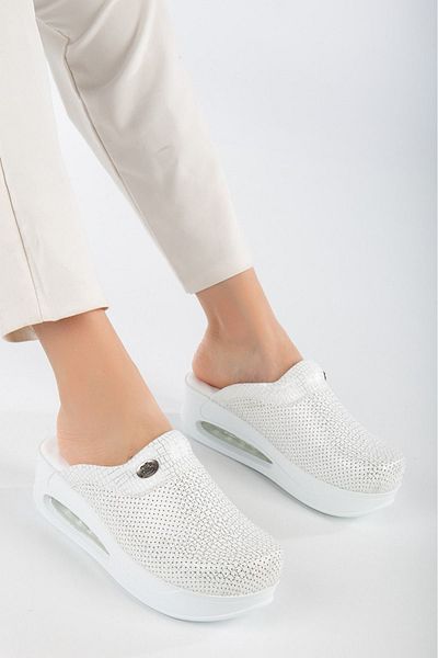 SABOTERLİK Glitter Sabo Air Sole Orthopedic Women Hospital Nurse Slippers 451