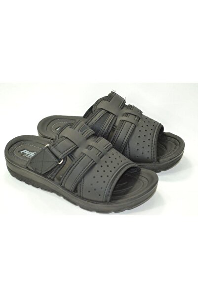 Pars Byzek Erkek Suni Deri Siyah Iç Mekan Dış Mekan Günlük Terlik