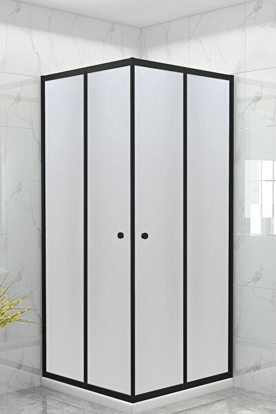 Sanica Magna Cam Duşakabin Kare Siyah Kumlama 4 Mm H:178