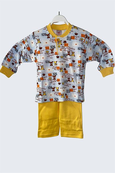 TÜREN 709 Model Yellow Children's Interlock Pajama Set