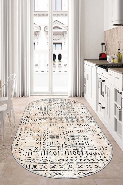 Confidence Home Dijital Baskı Yıkanabilir Kaymaz Taban Mutfak Halısı Salon Ha...