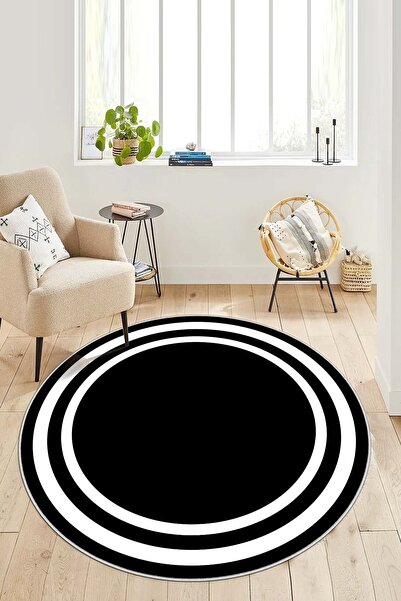 Confidence Home Makinede Yıkanabilir Kaymaz Taban Leke Tutmaz Yuvarlak Balkon...