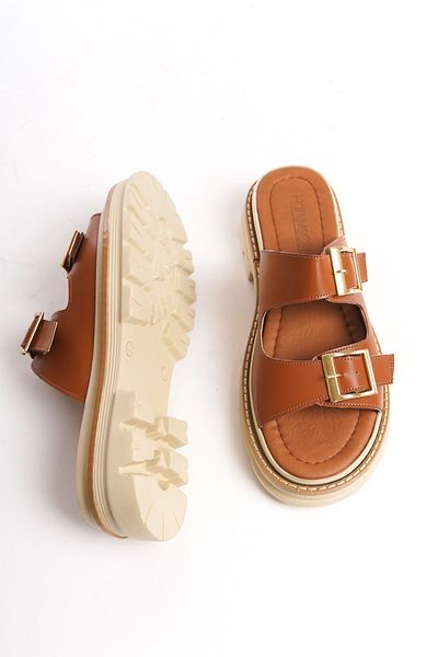 Shoesers Γυναικεία πέδιλα παντόφλες με διπλό λουράκι με χοντρή οδοντωτή σόλα ειδικής σχεδίασης