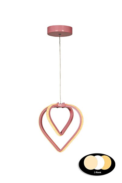 Begüsa Sevinç 3 Renk Ledli Tekli Avize Pembe