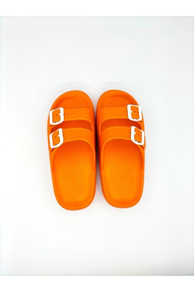 Apella Eva Double Buckle Orange Unisex Slippers