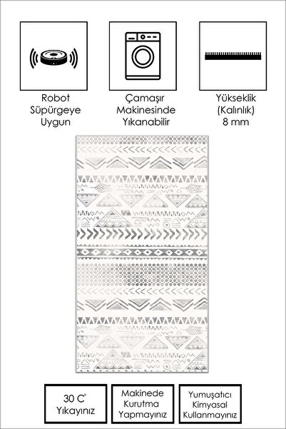 Lavita Home Machine Washable Non-Slip Base Stain Resistant Gray Nordic Living Room Carpet Kitchen Rug and Runner