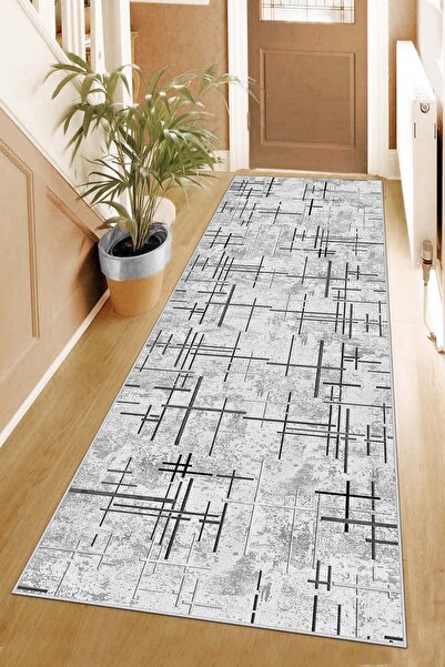 Lavita Home قابل للغسل في الغسالة، غير قابل للانزلاق، مقاوم للبقع، أداة قطع رمادية حديثة، سجادة للمطبخ