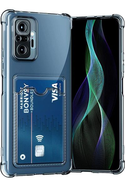 GAGA ELEKTRONİK Xiaomi Redmi Note 11 Pro Transparent Card Holder Antishock Camera Protection Case (Compatible Model with Title)