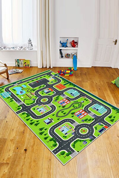 Lavita Home Makinede Yıkanabilir Kaymaz Leke Tutmaz Antibakteriyel Yol Desenl...