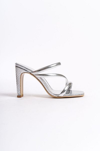 Shoesers Rochie de seară cu model din piele de șarpe, cu design special, papuci cu toc