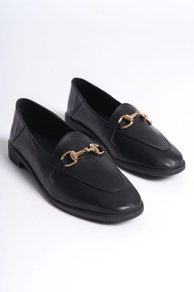 Shoesers Дамски обувки със специален дизайн от естествена кожа и елегантна катарама с ниски мокасини