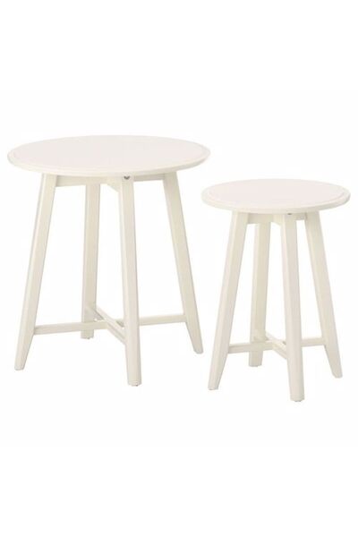 IKEA Kragsta Yan Sehpa Seti, Beyaz