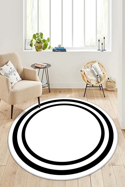 Confidence Home Makinede Yıkanabilir Kaymaz Taban Leke Tutmaz Yuvarlak Balkon...