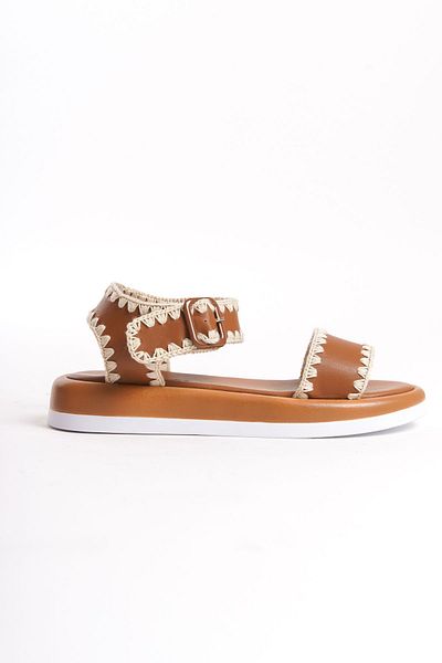 Shoesers Sandale cu curea la gleznă, cu curea la gleznă, tricotate manual, cu design special pentru femei