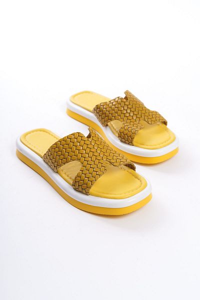 Shoesers Papuci Vaketa din piele naturală cu dungi duble pentru femei