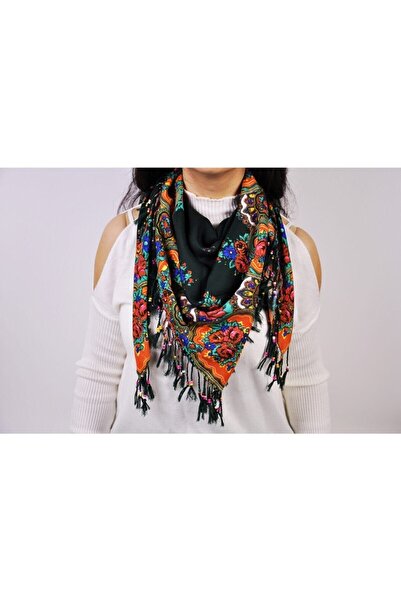 piyyum El Işi Yöresel Boncuklu Püsküllü Hamavi Puşi - Şal 612