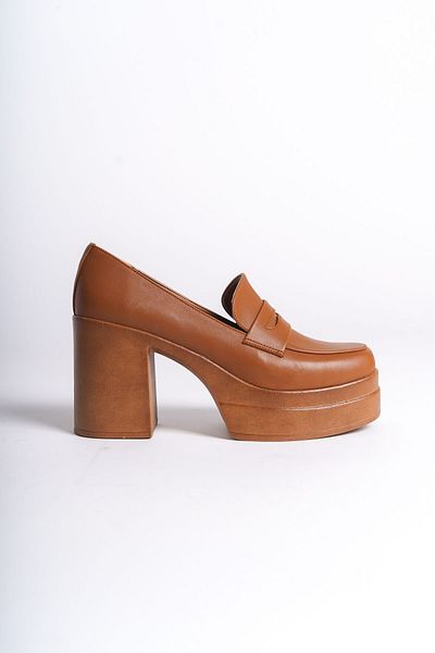 Shoesers Дамски мокасини със специален дизайн на платформа и ток