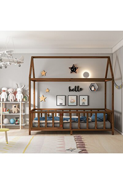 Givayo Mobilya TEDDY CEVİZ 90*190 MONTESSORİ YATAK KAPILI