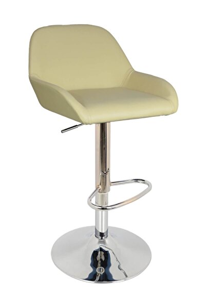 Bürocci Texas Bar Taburesi - Krem Deri - 9506s0115