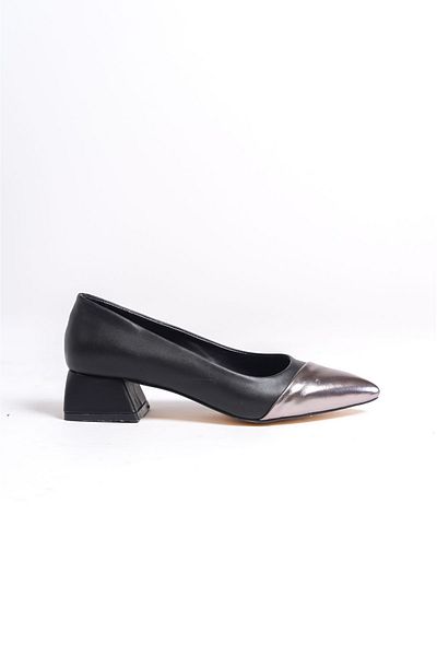 Shoesers Pantofi cu toc pentru femei, strălucitori, cu vârf ascuțit, cu toc scăzut, clasici, cu aspect de zi cu zi