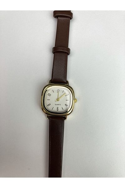 Ricardo Retro Minimal Women's Wristwatch with Brown Leather Strap