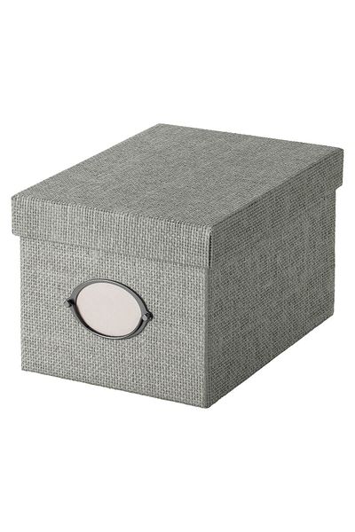 IKEA Kvarnvık Box with Lid Gray 18x25x15 cm