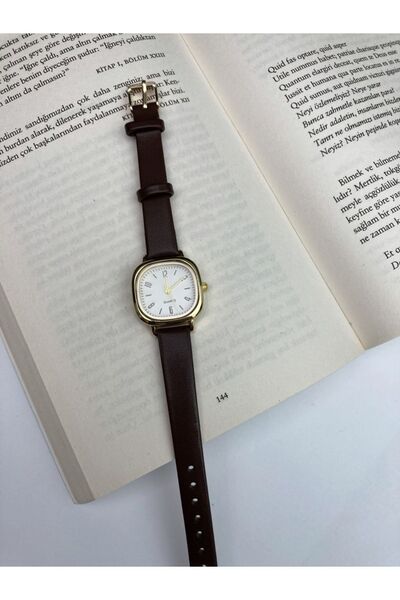 Ricardo Retro Minimal Women's Wristwatch with Brown Leather Strap