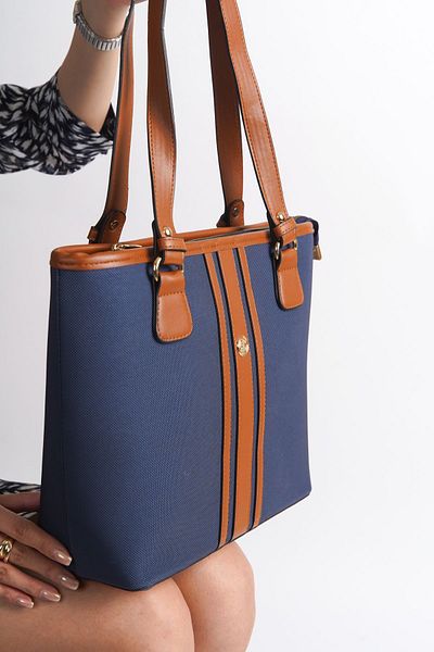 Redoxy Geantă de umăr cu model cu găleată cu dungi din piele cu design special pentru femei
