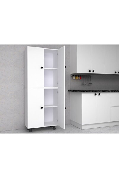 zerkaconcept Alva Tamamı Mdf 4 Raflı Çok Amaçlı Mutfak Banyo Ayakkabılık Dola...