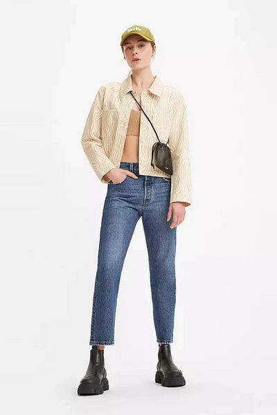 Levi's 501 Blugi tăiați obișnuiți din bumbac PANTALONI DENIM A7739