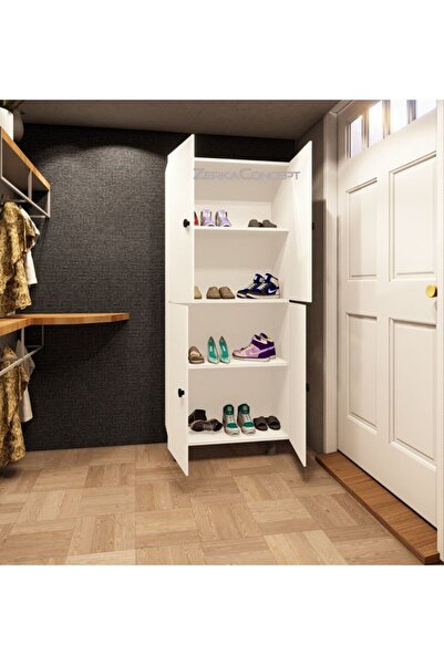 zerkaconcept Faro Mdf 4 Raflı Çok Amaçlı Mutfak Banyo Ayakkabılık Dolap 60cm