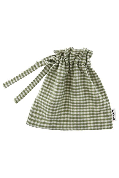 Sumicorn Design Yeşil Pötikareli Doğa Dostu Bez Kese,keten Düzenleyici Kese,hediye Kesesi,makyaj Çantası,mini Cüzdan