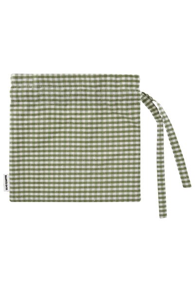 Sumicorn Design Yeşil Pötikareli Doğa Dostu Bez Kese,keten Düzenleyici Kese,hediye Kesesi,makyaj Çantası,mini Cüzdan