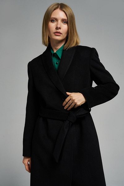Journey Coat-Folding Stand Collar, Double Breasted Closure Long