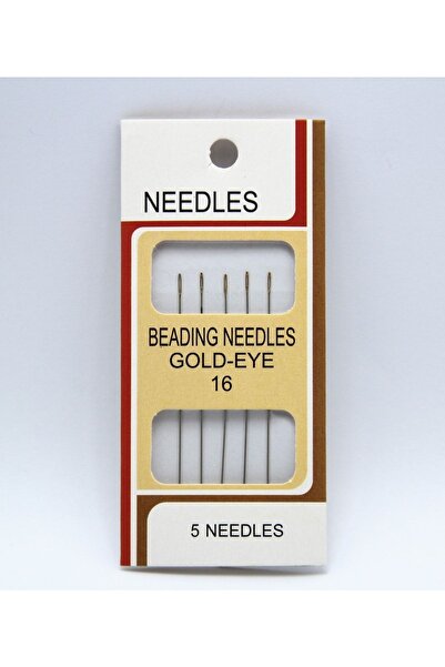 Pamuk Atölye El Dikiş Iğnesi Boncuk Iğnesi 5 Adet Gold-eye 16