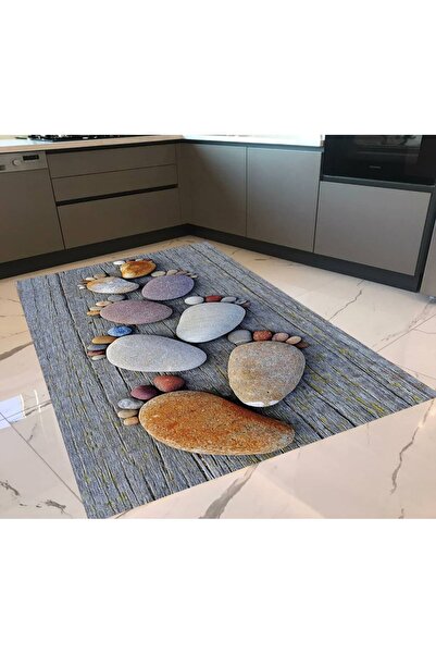 Z&M DEKOR Taş Ayaklar Desen 3 Boyutlu Yumuşak Halı