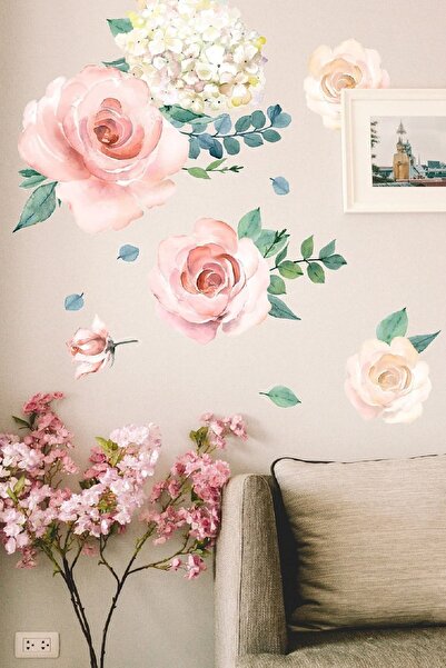 Kt Grup Soft Renk Çiçekler Duvar Sticker Seti