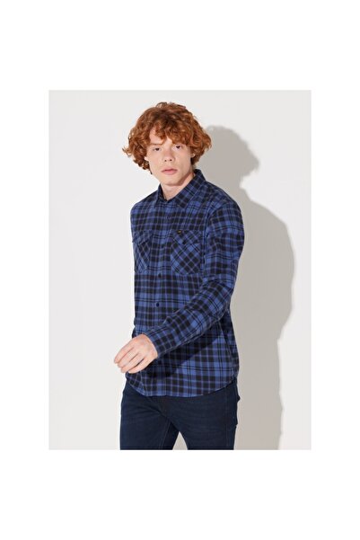 Lee Erkek Siyah Klasik Yaka Gömlek