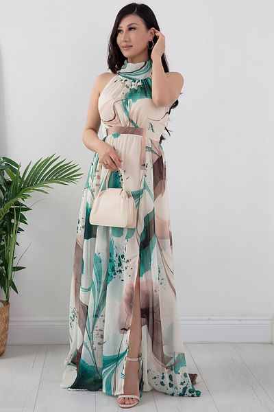 PULLIMM Rochie din șifon cu guler Halter - GRS3242