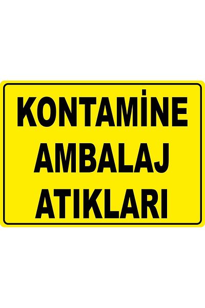 ChicArt Design Studio KONTAMINE التعبئة والتغليف النفايات البلاستيكية لوحة تحذير علامة Dekota الطباعة الرقمية بالأشعة فوق البنفسجية مع مادة لاصقة 35x25