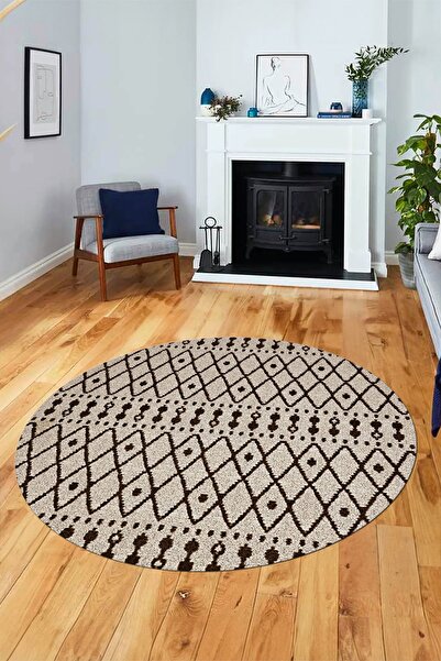 EY HOME 3D Kilim Desen Özel Tasarım Kaymaz Taban Yıkanabilir Yuvarlak Mutfak ...